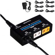 GOKKO Mini Guitar Pedal Power Supply 6 Isolated Outputs DC 9V 100mA/300mA/600mA 2Way Universal Effect Pedal Power Supplies with Smart Short Circuit and Over Current Protection