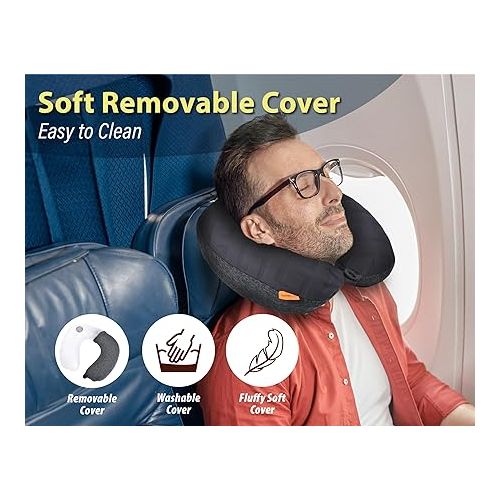 트렉 TREKOLOGY Inflatable Neck Pillow for Traveling, Inflatable Travel Pillow for Airplanes, Neck Air Pillow, Blow Up Travel Pillows for Airplane Pillow Travel Neck Support