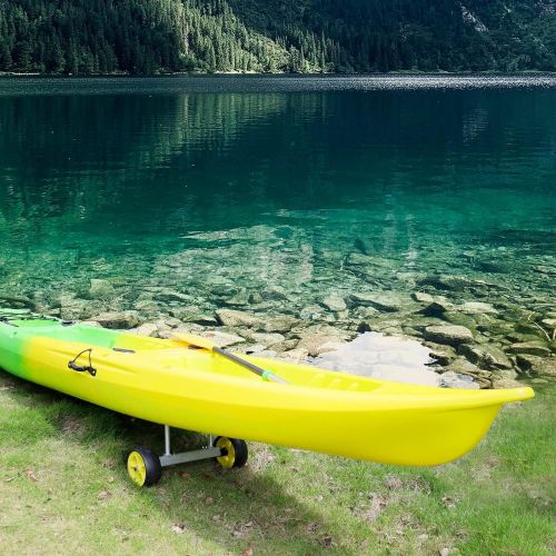 ILOKNZI Quick-Detachable Aluminum Sit on Top Kayak Cart, Width Adjustable Canoe Trolley with Widebody No-Flat Tires, Strong Load Capacity, Suitable for Kinds of Kayaks and Canoe wi