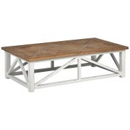 Stone & Beam Coastal Breeze Coffee Table, 55.1W, Natural and White