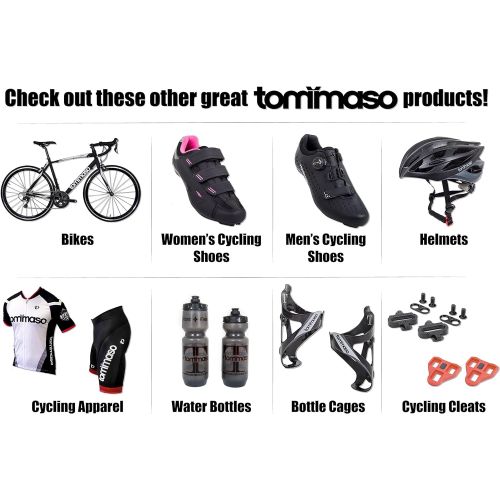  Tommaso Fascino Sport Performance Aluminum Road Bike, Shimano Tourney, 21 Speeds, Matte Black