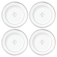 Lenox Federal Platinum Block Monogram Dinnerware Tidbit Plates, Set of 4, C