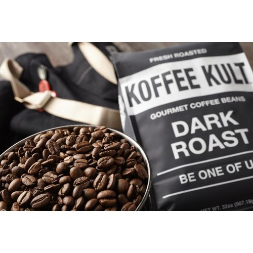  Koffee Kult Dark Roast Whole Coffee Beans - Small Batch Gourmet Aromatic Artisan Blend 100% Arabica Coffee Beans Organically Sourced Espresso Beans (32oz)