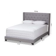 Baxton Studio 149-8940-AMZ Beds (Need Box Spring) King Light Grey