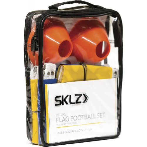 스킬즈 SKLZ Flag Football 10-Player Deluxe Set with Flags, Belts, and Cones, Multi, One Size
