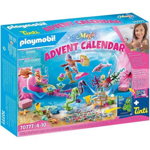 플레이모빌 PLAYMOBIL Advent Calendar 70777 Bathtime Fun Magical Mermaids, for Girls and Boys Ages 4+