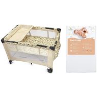 Big Oshi Deluxe Baby Playpen & Playpen Mattress Bundle - Lightweight and Foldable Playard with...