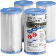 Intex Pool Filter Cartridges - Intex Cartridge Filter Type A and C For Intex Pool Filter Pumps set of (4) - Bundled with (2) SEWANTA Oil Absorbing Sponges.