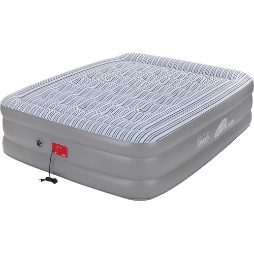 콜맨 Coleman SupportRest Elite PillowStop Double-High Airbed , Grey/Stripe, Queen