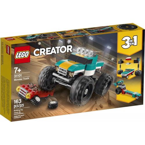  LEGO Creator 3in1 Monster Truck Toy 31101 Cool Building Kit for Kids, New 2020 (163 Pieces)