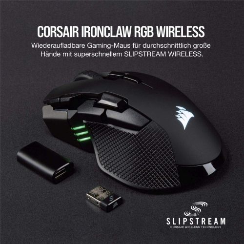 커세어 [아마존베스트]Corsair Elgato Ironclaw Wireless RGB, rechargeable optical gaming mouse with slipstream technology (18,000 DPI optical sensor, RGB LED backlight) black