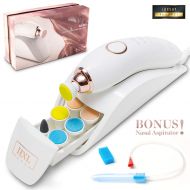 HNL USA Baby Nail Clipper  USB Electric Trimmer for Infants with LED Light  Wireless Rechargeable Manicure Set with Nasal Aspirator