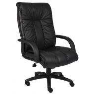 Boss Office Products B9301 Italian Leather High back Executive Chair in Black