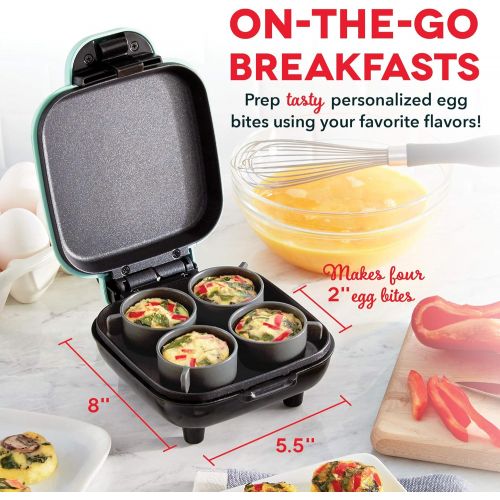  Dash DBBM450GBRD08 Deluxe Sous Vide Style Egg Bite Maker with Silicone Molds for Breakfast Sandwiches, Healthy Snacks or Desserts, Keto & Paleo Friendly, (1 large, 4 mini), Red