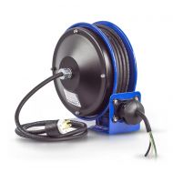 Coxreels PC10-3012-F Compact efficient heavy duty power cord reel with a duplex G.F.C.I. metal industrial receptacle