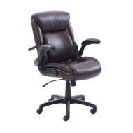 JaxTerrific AIR Lumbar Managers Office Chair with Durable Bonded Leather Upholstery, Individual Coils, Supportive Memory Foam, Flip-Up Arm Rests, Tilt and Tension Controls, Caster Wheels, Swiv