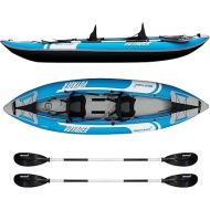 Driftsun Voyager Inflatable Kayak 2 Person Tandem, Foldable Kayaks for Adults Includes 2 Aluminum Paddles, 2 Padded Seats, Double Action Pump and Travel Backpack