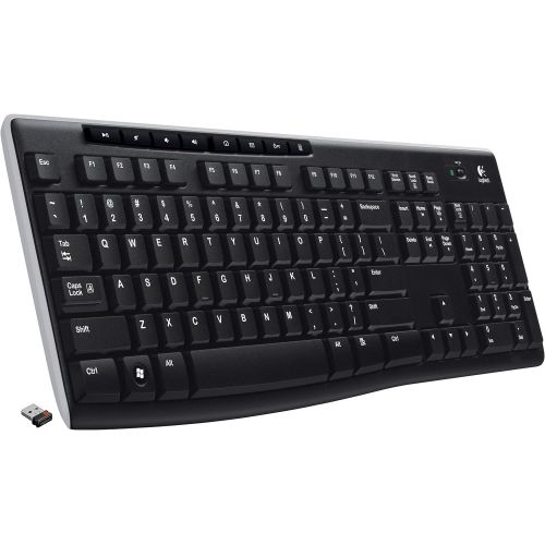 로지텍 Logitech Wireless Keyboard K270 with Long-Range Wireless & M525 Wireless Mouse ? Long 3 Year Battery Life, Ergonomic Shape for Right or Left Hand Use, Black/Gray