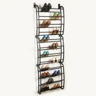 Richards Homewares Over The Door (36 Pair) Over The Rack-36 Shoe Organizer Finish-Metal Tubes-No Tools Required-Easy Assembly-22.9 x 8.1 x 71.2, Bronze