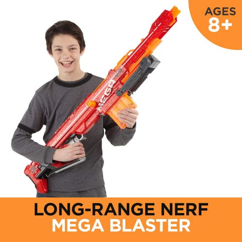 너프 Nerf Centurion Mega Toy Blaster with Folding Bipod, 6-Dart Clip, 6 Official Mega Darts, & Bolt Action for Kids, Teens, & Adults, Gray, Regular (Amazon Exclusive)