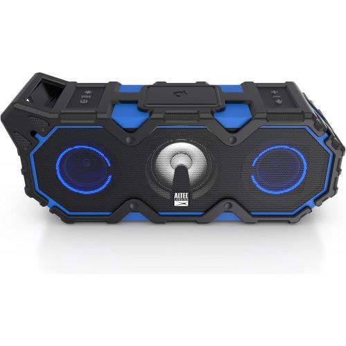  Altec Lansing Super Lifejacket Jolt - Waterproof Bluetooth Speaker, Durable & Portable Speaker with Qi Wireless Charging and Customizable Lights, Blue
