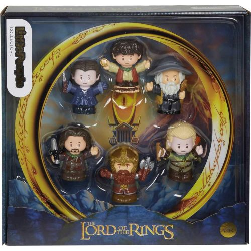  Fisher-Price Little People Collector Lord of the Rings Figure Set, 6 character figures from the film in giftable package for Tolkien fans ages 1-101 years [Amazon Exclusive]