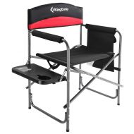 Guide KingCamp Heavy Duty Camping Folding Director Chair Oversize Padded Seat with Side Table and Side Pockets, Supports 396 lbs