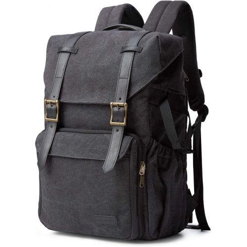  [아마존베스트]Camera Backpack, BAGSMART Camera Bag Anti-Theft DSLR SLR Canvas Backpack Fit up to 15 Laptop with Rain Cover, Tripod Holder for Women and Men,Black