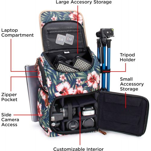 그루브 GOgroove Full-Size DSLR Photography Backpack Case for Camera and Laptop with 15.6 inch Laptop Space, Accessory Storage, Tripod Holder, Long-Lasting Durability and Weatherproof Rain