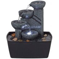 John Timberland Rowell Tabletop Water Fountain with LED Light 7 1/2 High Bowls for Indoor Table Desk