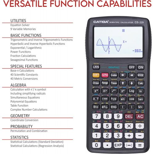  CATIGA Scientific Calculator with Graphic Functions - Multiple Modes with Intuitive Interface - Perfect for Beginner and Advanced Courses, High School or College
