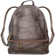 Humble Chic NY Humble Chic Vegan Leather Backpack Purse Small Fashion Travel School Bag Bookbag, Gunmetal, Metallic Dark Silver