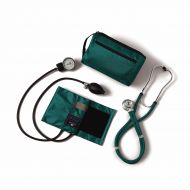 Medline Compli-Mates Aneroid Sphygmomanometer and Sprague Rappaport Stethoscope Kit, Carrying Case, Adult Blood Pressure Cuff, Manual, Professional, Hunter Green