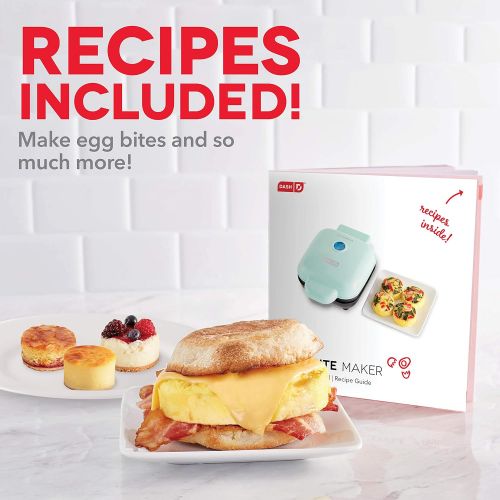  DASH Deluxe Sous Vide Style Egg Bite Maker with Silicone Molds for Breakfast Sandwiches, Healthy Snacks or Desserts, Keto & Paleo Friendly, (1 large, 4 mini) - Aqua