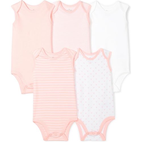  Moon+and+Back Moon and Back Baby Set of 5 Organic Sleeveless Bodysuits