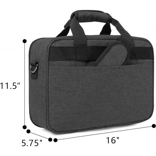  [아마존베스트]Luxja Projector Case, Projector Bag with Protective Laptop Sleeve, Projector Carrying Case with Accessories Pockets, Large(16 x 11.5 x 5.75 Inches), Black