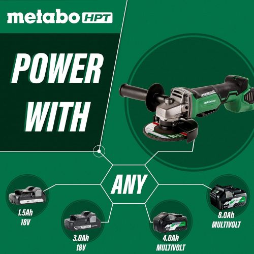  Metabo HPT 18V MultiVolt Cordless Angle Grinder 4-1/2-Inch Tool Only - No Battery Paddle Switch G18DBALQ4