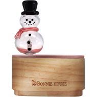 Essential Oil Nebulizing Diffuser  Bonnie House Aromatherapy Pure and Organic Essential Oils Nebulizer with Christmas Snowman, Adjustable Function, Wood & Glass, No Plastic, No Wa