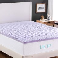 LUCID 2-inch 5-Zone Lavender Memory Foam Mattress Topper - King
