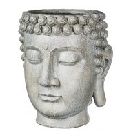Sullivans PR2389 Decorative Buddha Head Zen Planter Flower Pots or Storage Container, Gray, 14 x 13 x 17 Inches