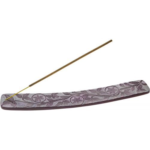  인센스스틱 Alternative Imagination Carved Floral Stone Tray Incense Burner, Ash Catcher for Incense Sticks