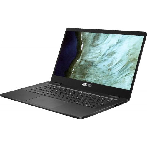아수스 ASUS Chromebook 14 Thin and Light Laptop 14 HD Screen Intel Celeron N3350 4GB DDR4 32GB eMMC USB C Webcam Chrome OS (Google Classroom and Zoom Compatible) + Delca 32GB SD Card