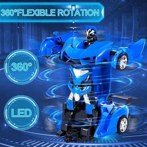  [아마존베스트]Refasy Remote Control Car for Boys 3-5, Hobby RC Robot Car Toy for 5-12 Year Old Deformation Car Transforming Toy RC Racing Cars for Kid Transformation Cars Racing Vehicle Robot To