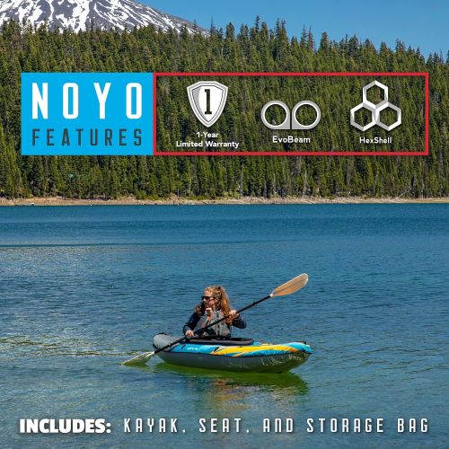  Aquaglide Noyo 90 Inflatable Kayak - 1 Person Touring Kayak with Cover
