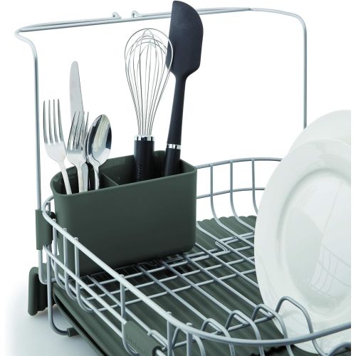 키친에이드 KitchenAid Satin Wire Expandable Dish Rack, 23.18-Inch, Gray