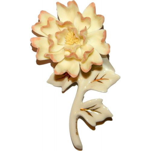 레녹스 Lenox Peony Flower Ceramic Pin Gift