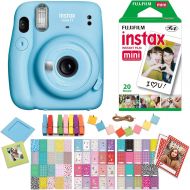 Fujifilm Instax Mini 11 Sky Blue Instant Camera with Twin Pack Instant Film, Ritz Gear Frame Stickers and Ritz Gear Hanging Frames