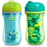 Chicco Insulated Rim Spout Trainer Spill Free Baby Sippy Cup 9oz Teal/Green 12m+ (2pk)