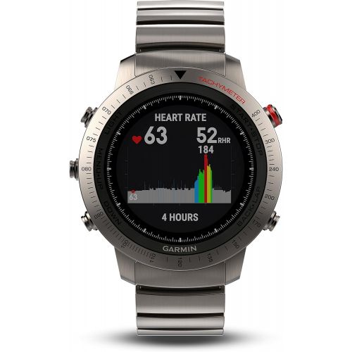 가민 Garmin Fenix Chronos, Titanium with Brushed Titanium Hybrid Watch Band