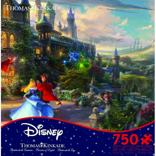  Ceaco 750 Piece Thomas Kinkade Disney Dreams, Sleeping Beauty Enchanted Jigsaw Puzzle, Kids and Adults, 5